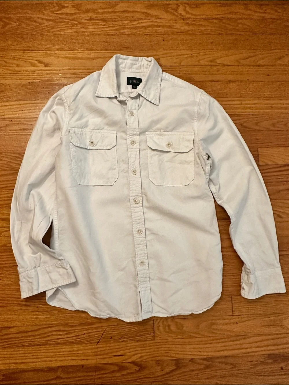 J. Crew Cream Button-Front Collared Shirt